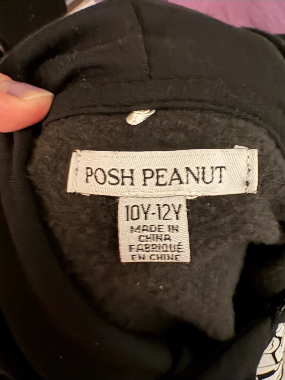 Posh Peanut Black Skeleton “Classic Skelly” One-Piece Zip Hooded Bodysuit 10/12Y